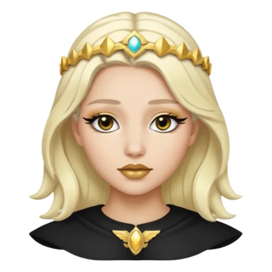 Rosalia (the singer) virgin. (Use lux album cover as reference). Hais bleached halo in hair and gold lips. black hair sticker