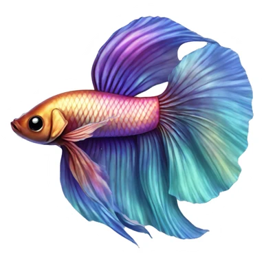 Pretty iridescent long fin betta fish realistic sticker