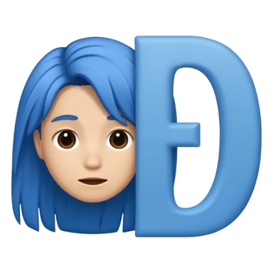 Letter o Blue With Hair With the letter H, which is greater, the same thing sticker