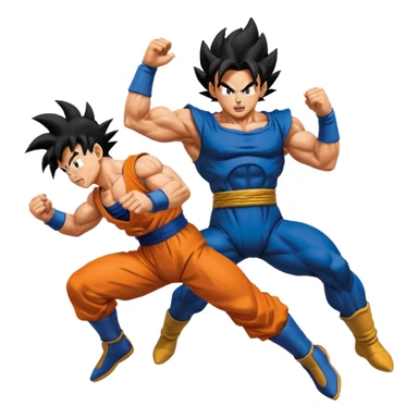 Goku flying fast Crashes Vegeta  sticker