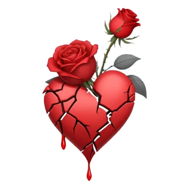 Put The Broken Heart Emoji And Wilted Rose Emoji Together sticker