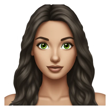 Realistic victoria secret model brunette green eyes  sticker