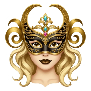 a woman with Masquerade  sticker