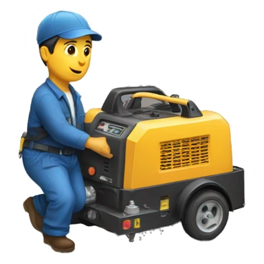 Italian towing a generator sticker