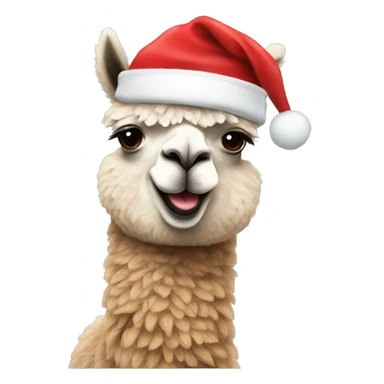 Alpaca with a christmas hat sticker