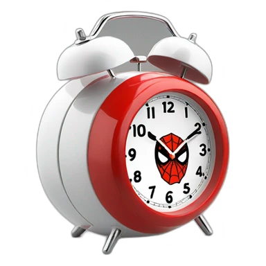 Funny spiderman modern alarm clock for kids sticker