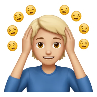 frustrated face with hands on head, lose emoji sticker