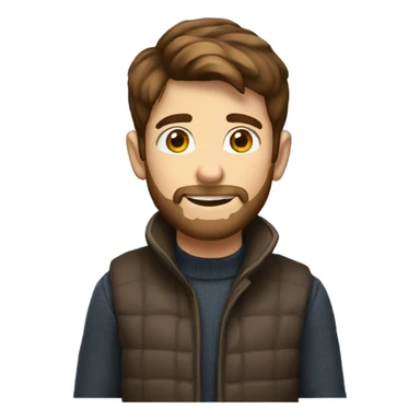 Young Boy developer with brown hair and beard in turtleneck sweater sticker