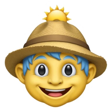 Troll emoji wearing a hat in the sun sticker
