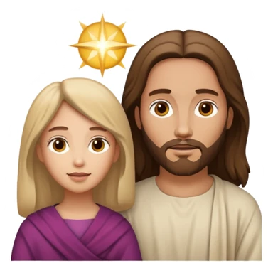 Jesus animado con una mujer ayudándola, variadas sticker