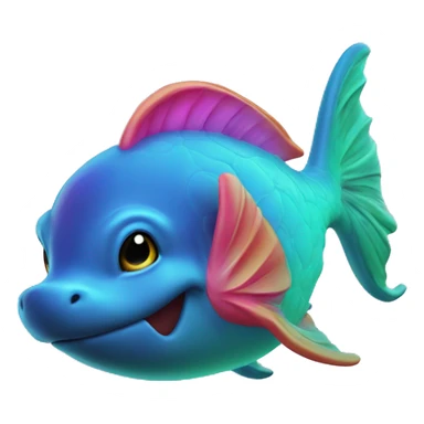 Dauphin rose fluo  sticker