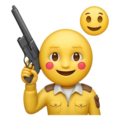 It should look like the standard smiling emoji which is ironically holding a gun pointed to his head/face so that it looks like he wanted to shoot himself ( this is ironically and it should show that i could shoot me in the head because its so embarrassing) sticker