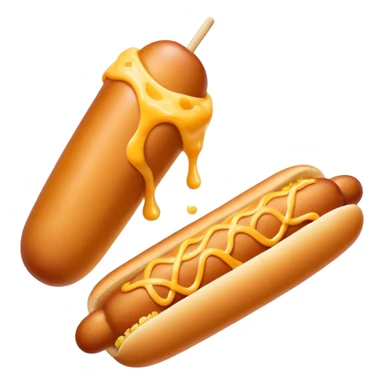 Korean corn dog with cheese stretching out sticker