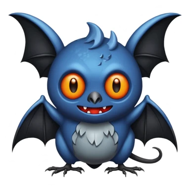 Monstre a corp craquelé fait de lave avec des ailes de chauve-souris et un tête de pierre carbonisé avec une mâchoire carré  sticker