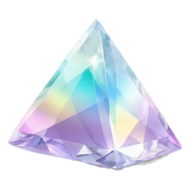 Pyramid-shaped 56-carat iridescent diamond crystal sticker
