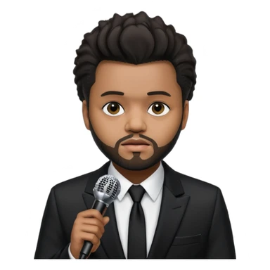 The weeknd holding microphone sticker