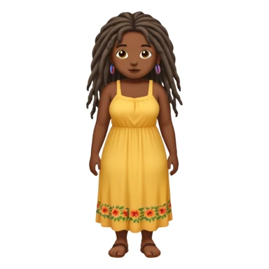 Full body chubby dark skined black girl with long dread locks  sticker