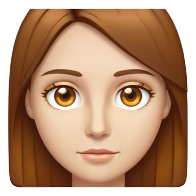 Pelo lasio color café, ojos de color miel,piel aperlada sticker