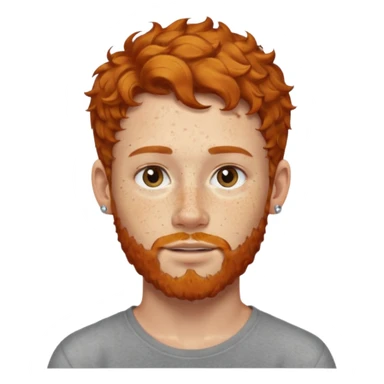 im short curly ginger haired young guy and also have earring on my left ear also have clean beard sticker