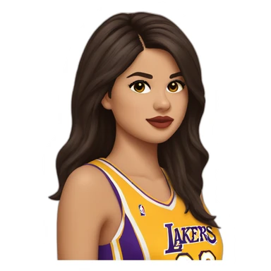 selena gomez with yellow lakers jersey sticker