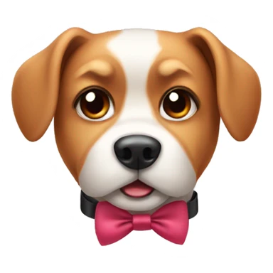 Dog with a cute bow tie  sticker