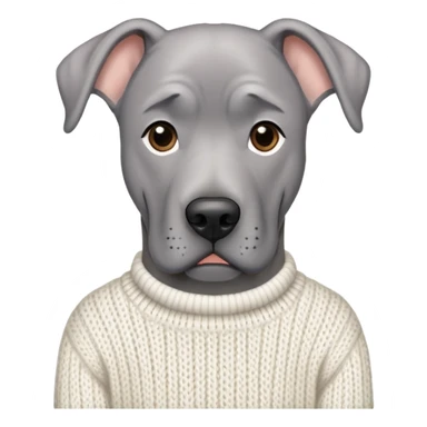  Realistic Grey Great Dane wearing a white knit sweater  sticker