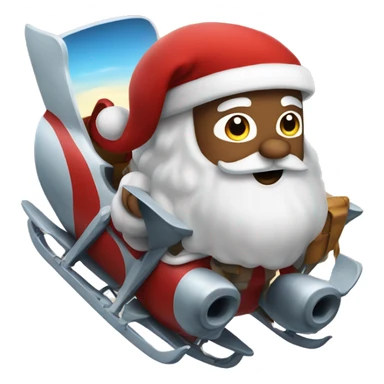 Santa Clause riding plane  sticker