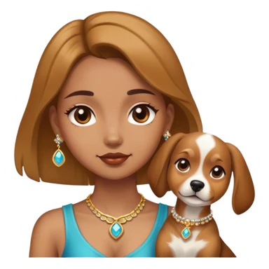 girl with dog and jewelry sticker