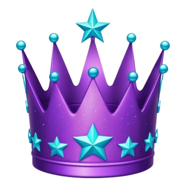 Feeling purple cian crown shine star glitter sticker