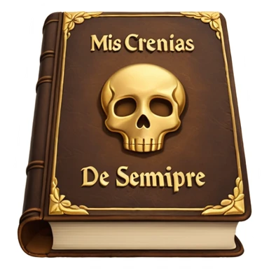 a book with the name "mis crencias de siempre" sticker