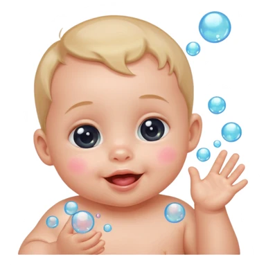 Tiny baby popping bubbles sticker