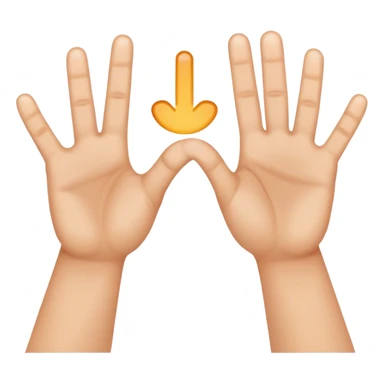 two hands with index fingertips touching, thumbs straight to form an M  sticker