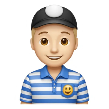 umpiring emoji stripped shirt sticker
