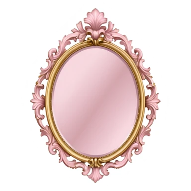 Vintage ornate rococo pale pink mirror sticker