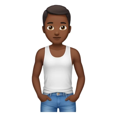 Un personnage noir avec un débardeur blanc et un jean 👖  sticker