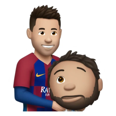 Ronaldo kissing messi sticker