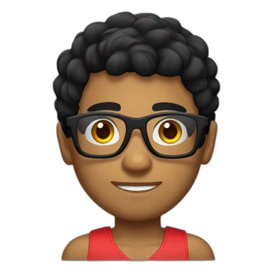 Boy Sri lankan MMA fighter with glases black hair sticker