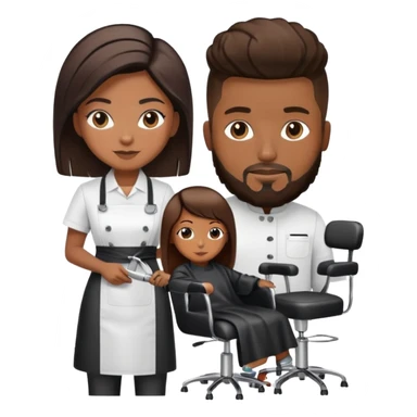 Hairstylist standing next to or behind stylist chair sticker