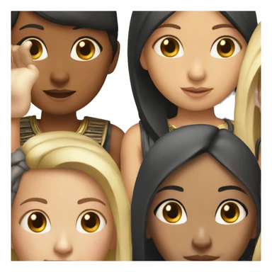 asian girl pushing egyptian girl sticker