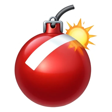 bright red bomb sticker