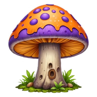 wild colorful mushroom growing on tree sticker