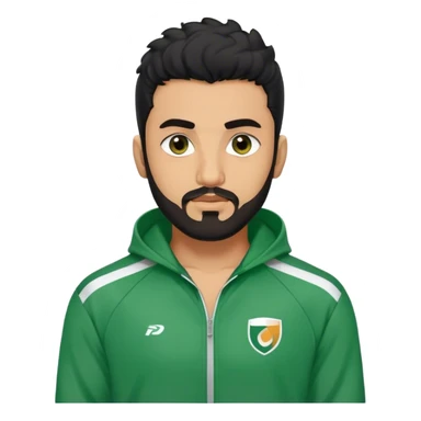 Abdul Ali : Age: Late 20s
Appearance: A strong-built South Asian man with permed hair black hair, a close shave beard, and dark brown eyes.
Outfit: Green player tracksuit  sticker