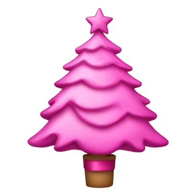 a pink christmas tree sticker