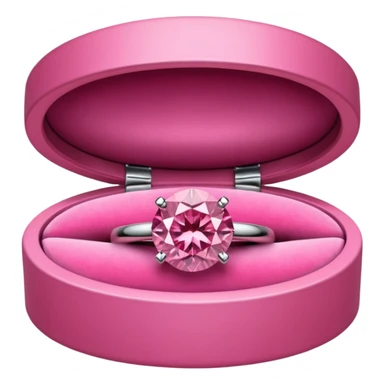 Pink diamond ring in pink box  sticker