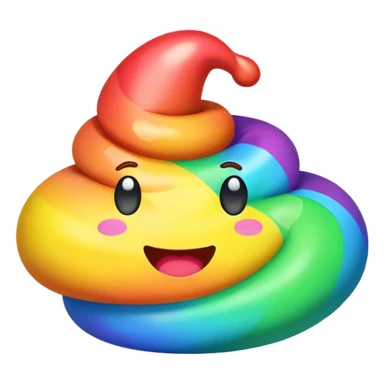 Rainbow poop color full  sticker