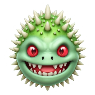 poisonous mushroom monster portrait, head and shoulders only, toxic green glow, scary grin, spiky mushroom head, 3D cartoon, mobile game icon style, clean background, no text, no watermark

 sticker