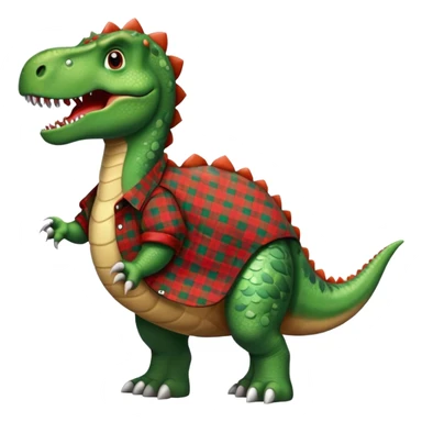 Dinosaur wearing a flannel shirt sticker