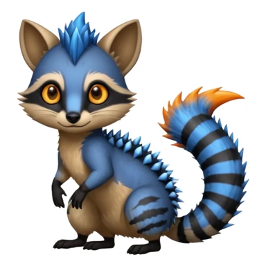 Fiery Blue-Flamed Handsome Wicked Cool Hot Edgy Badass Numbat-Trico-Civet-Vernid-fusion-hybrid-creature sticker