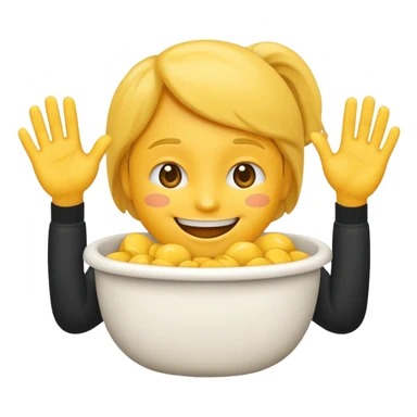 Emoji with younger out and hands scooping out on the side sticker