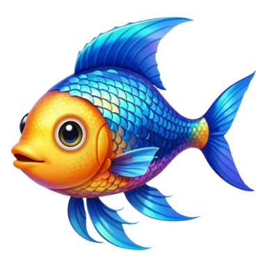 Adorable fish with large sparkling eyes and long flowing fins. sticker
